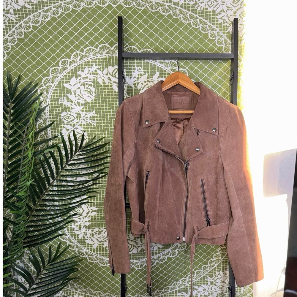 [BLANKNYC] Real Suede Moto Jacket XL‎ Toffee Brown Morning Party Belted